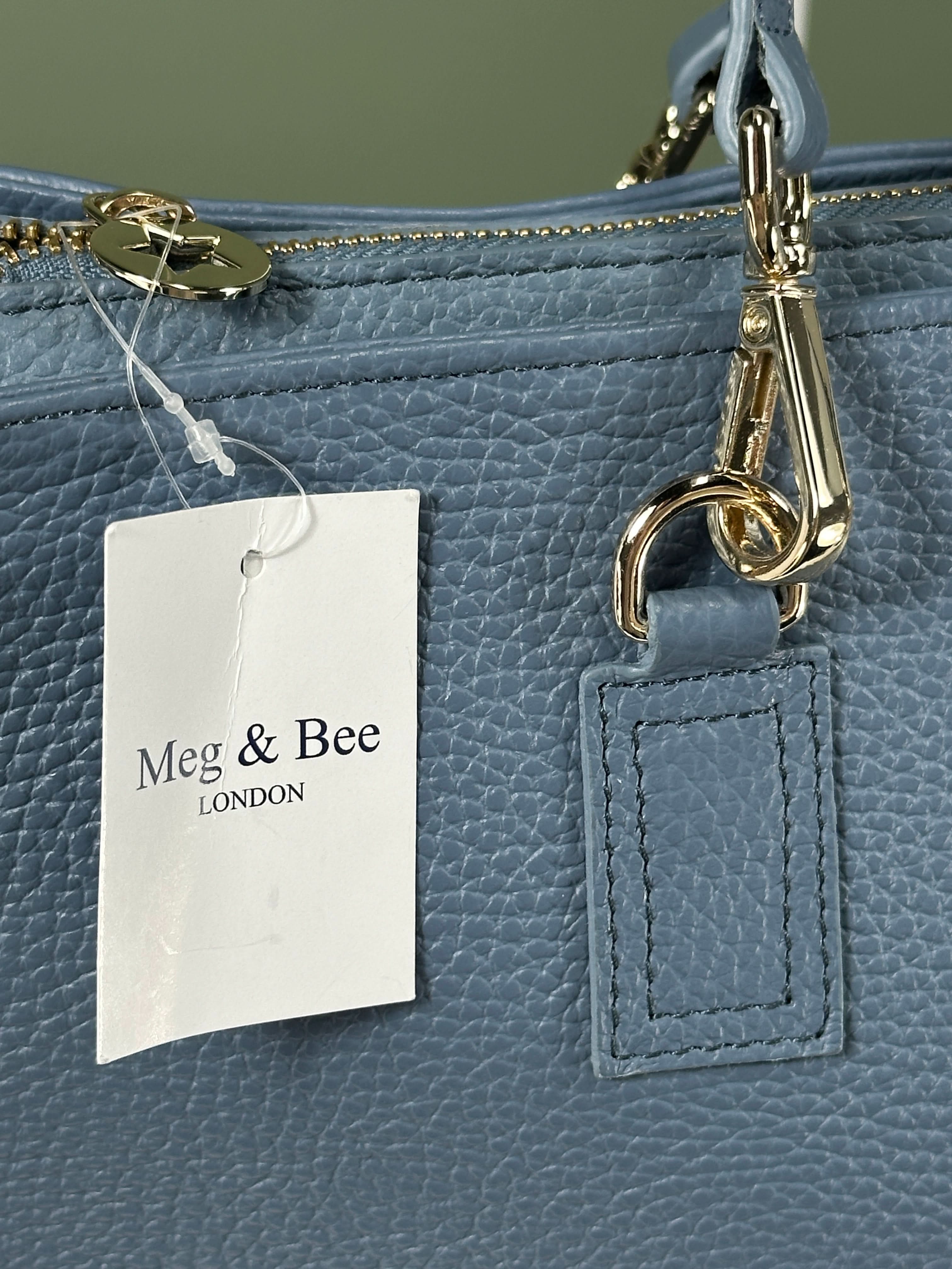 Meg & Bee Blue Leather / Multi Burford Mini Slouchy Tote