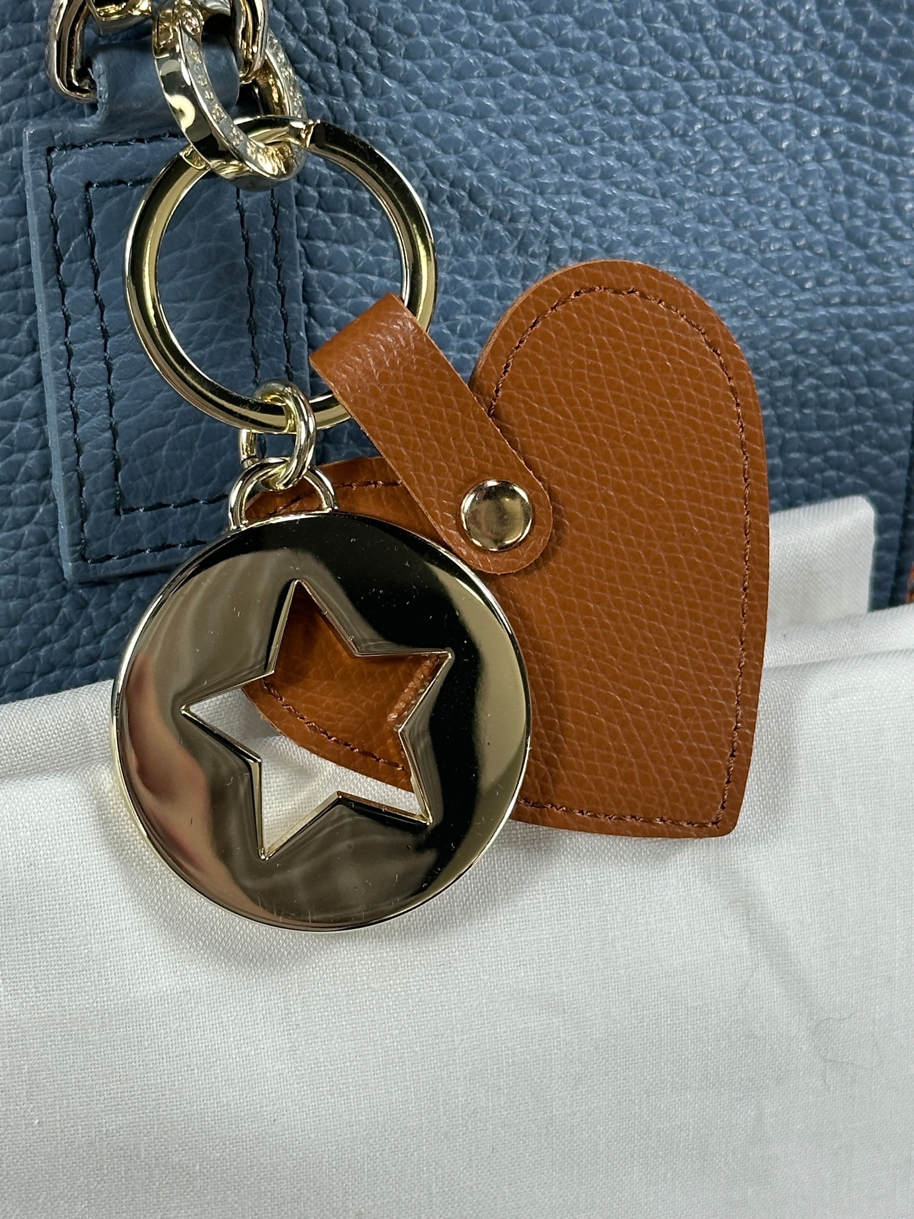 Meg & Bee Blue Leather / Multi Burford Mini Slouchy Tote