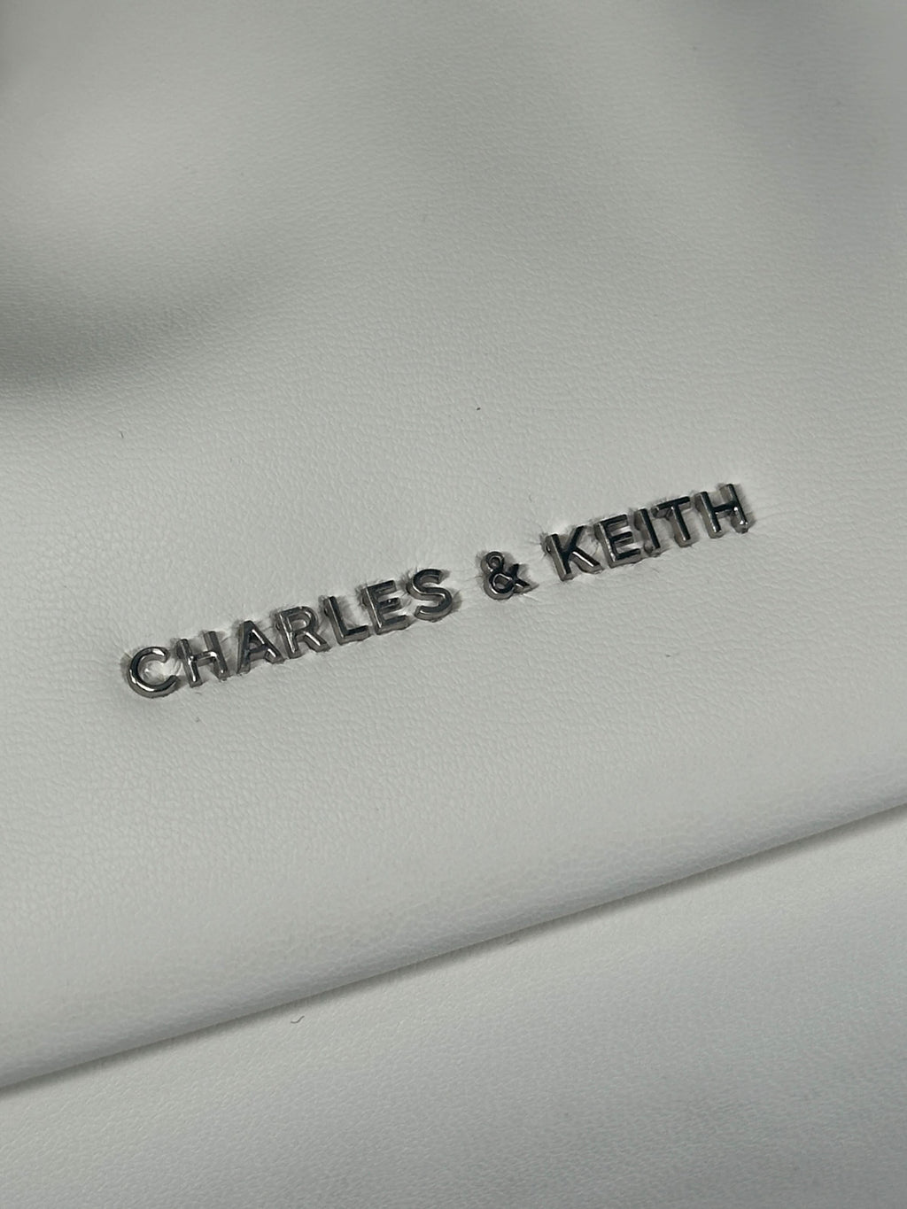 Charles & Keith Cream Lorelai Ruched Knotted Strap Shoulder Bag