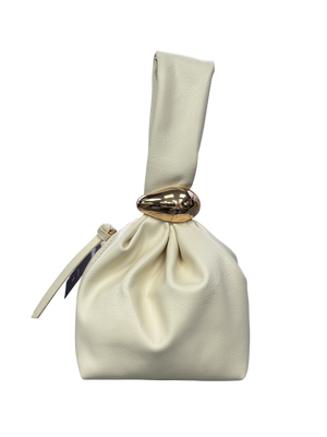 River Island Cream Metal Grab Bag With Gold Detail