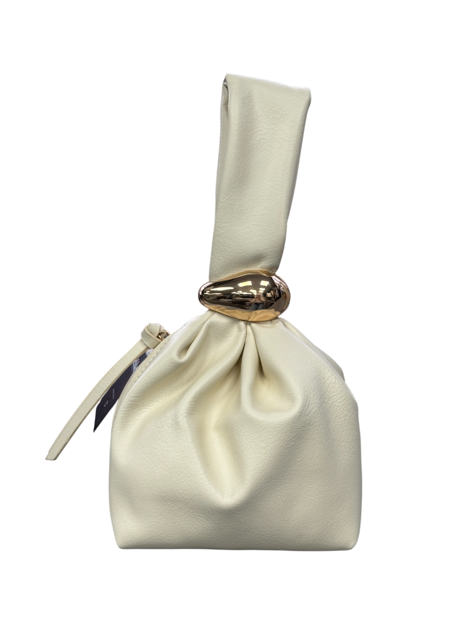 River Island Cream Metal Grab Bag With Gold Detail