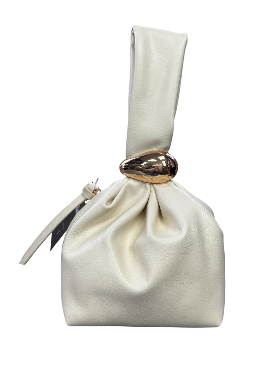 River Island Cream Metal Grab Bag With Gold Detail