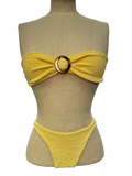 Hunza G Yellow 2-piece Crinkle Fabric Bandeau Bikini Set One Size