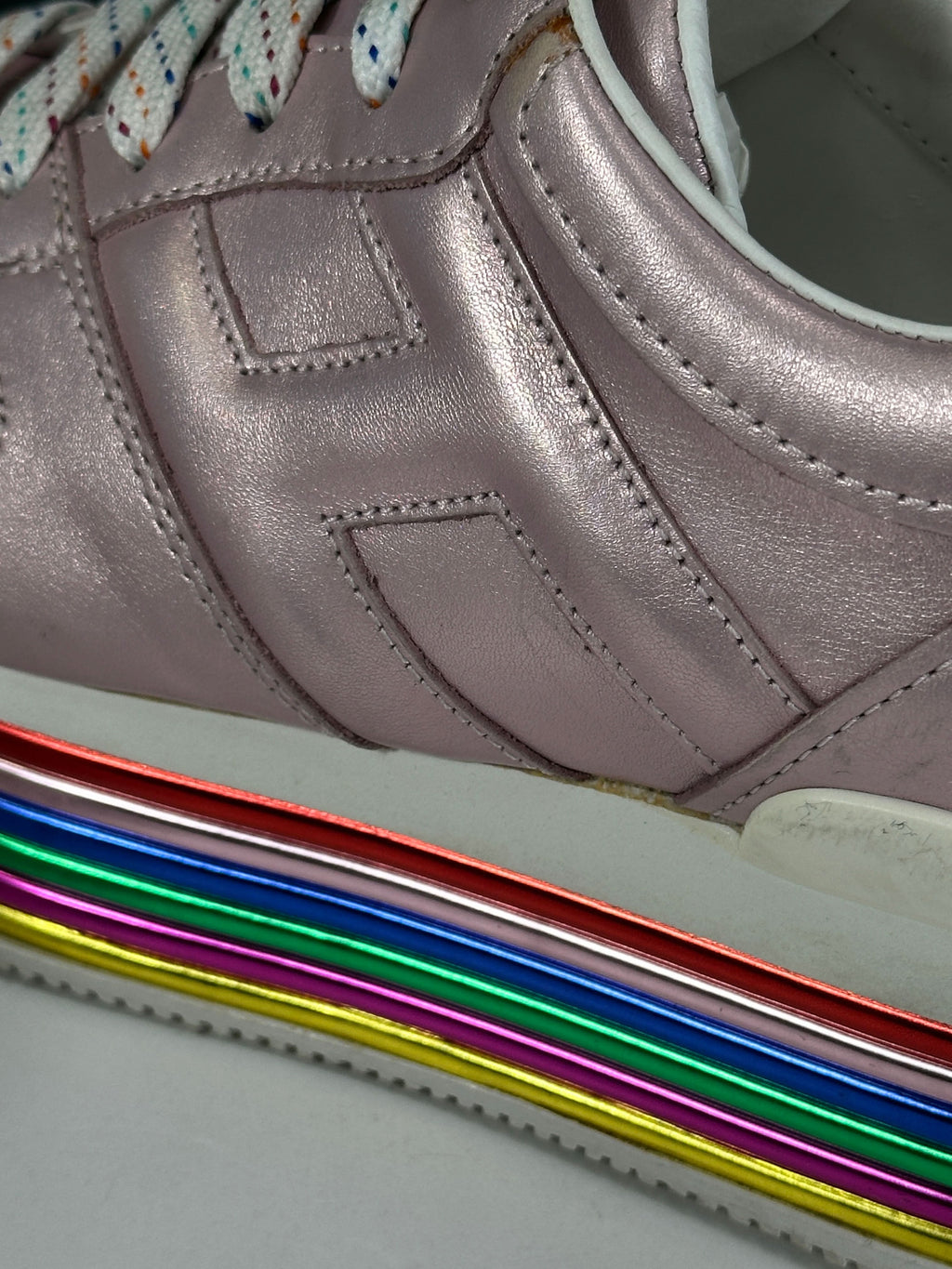 Pinko Pink H352 Donna Time Rainbow Platform Trainers UK 5 EU 38 👠