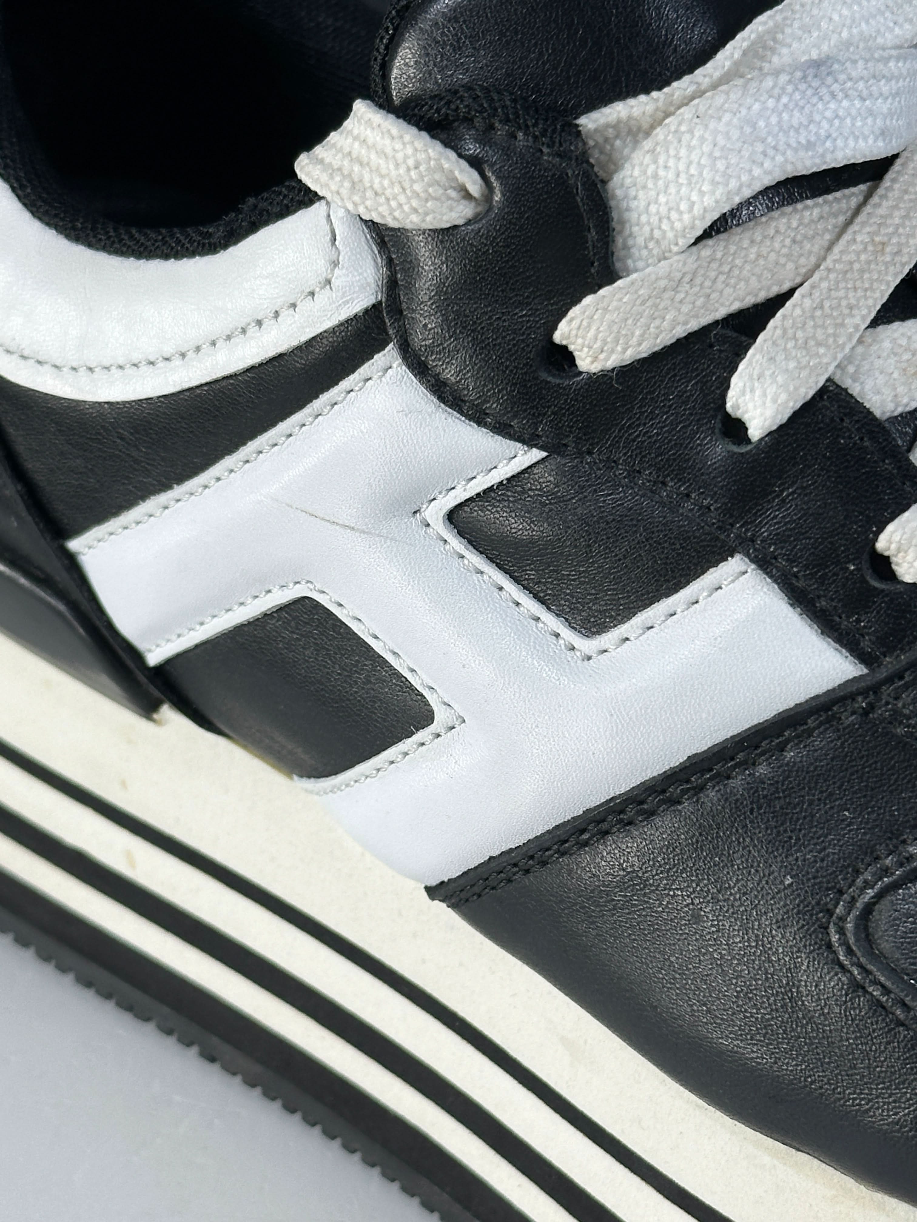 HOGAN Black / White Platform "H" Logo Trainers UK 5.5 EU 38.5 👠