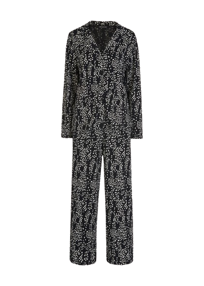 Whistles Black Animal Spot Print Pyjamas UK L