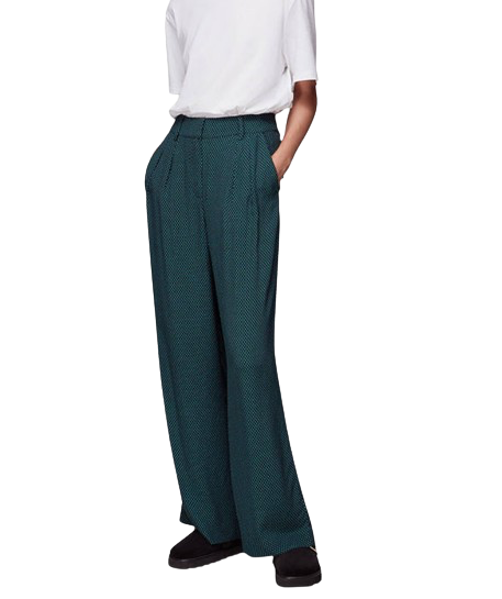 Whistles Green Lizzie Verticle Dash Trouser UK 6