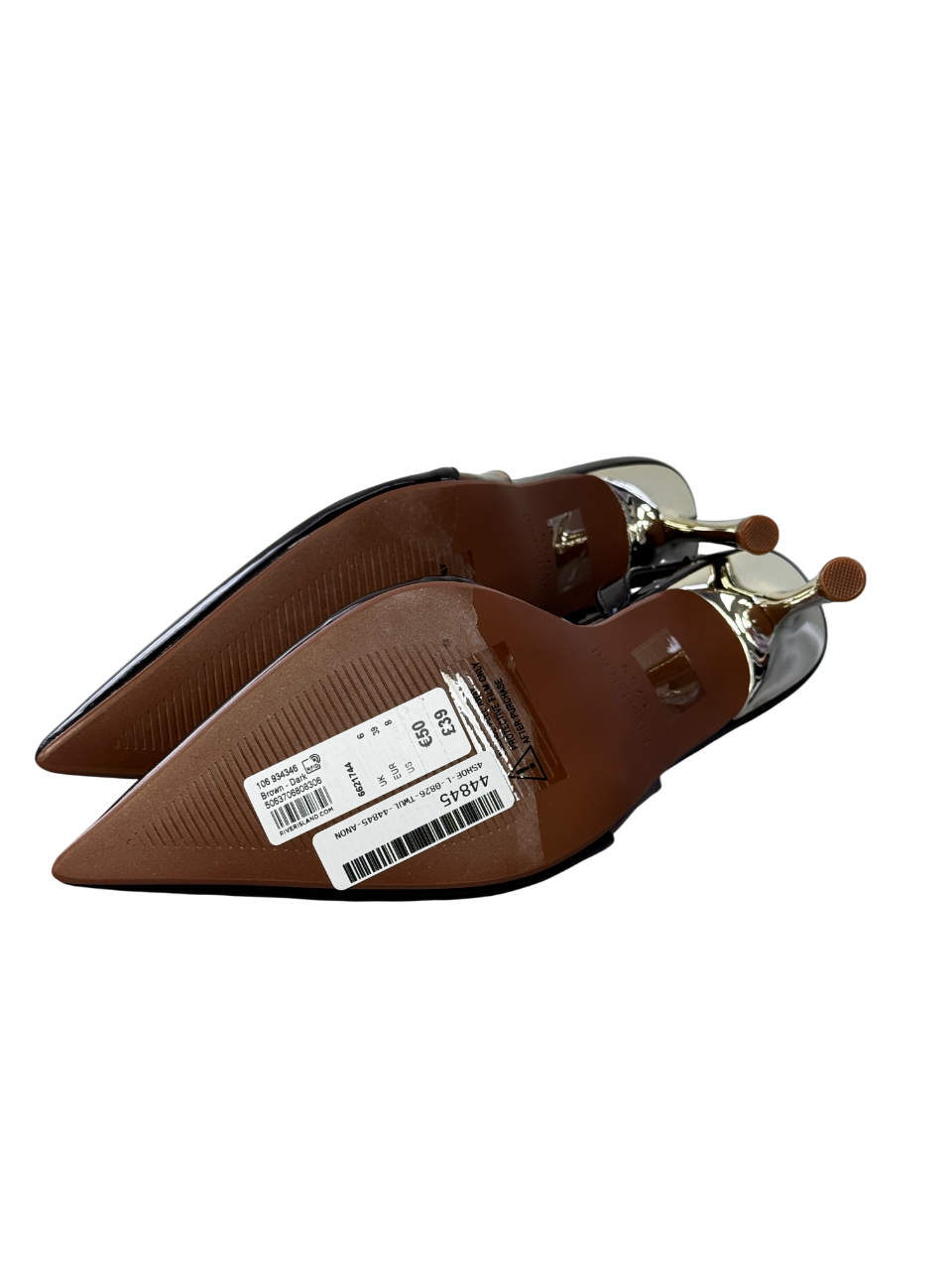 River Island Brown Perspex Slingback Court Heels UK 6 EU 39 👠