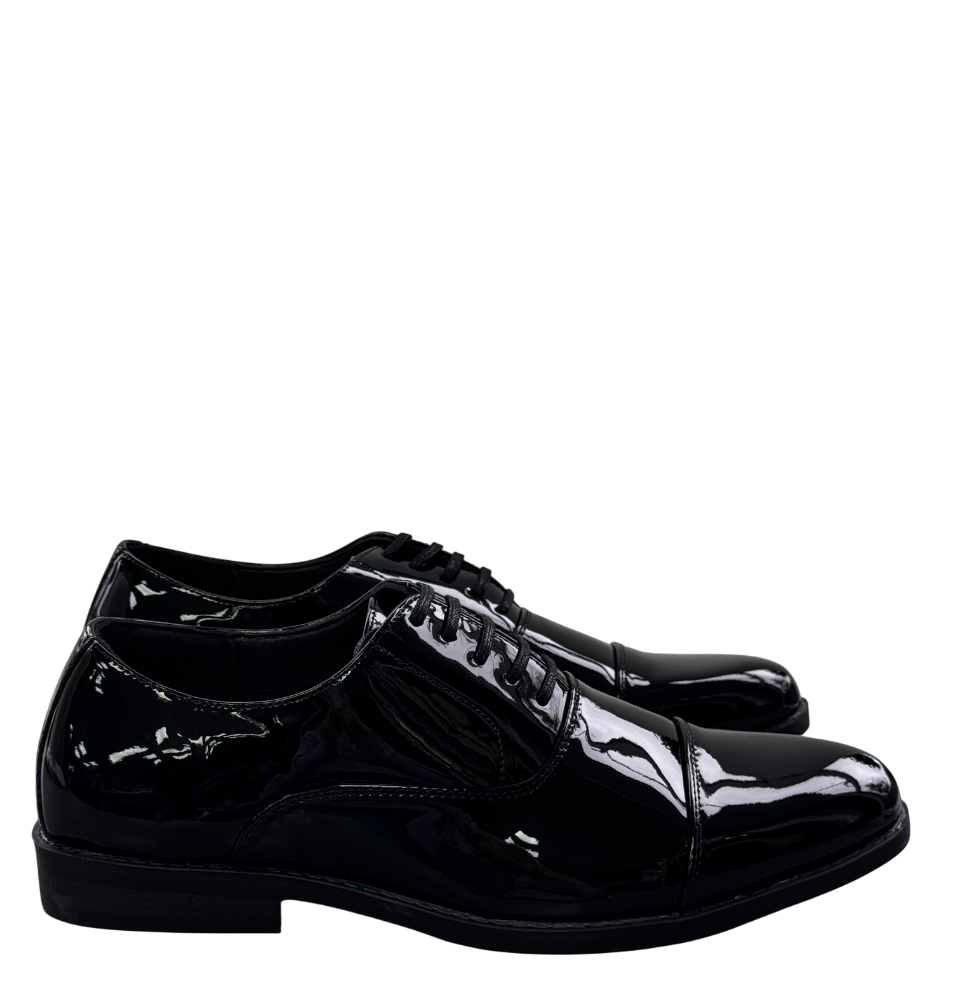 River Island Black Smart Patent Derby Shoes UK 9 EU 43 👞