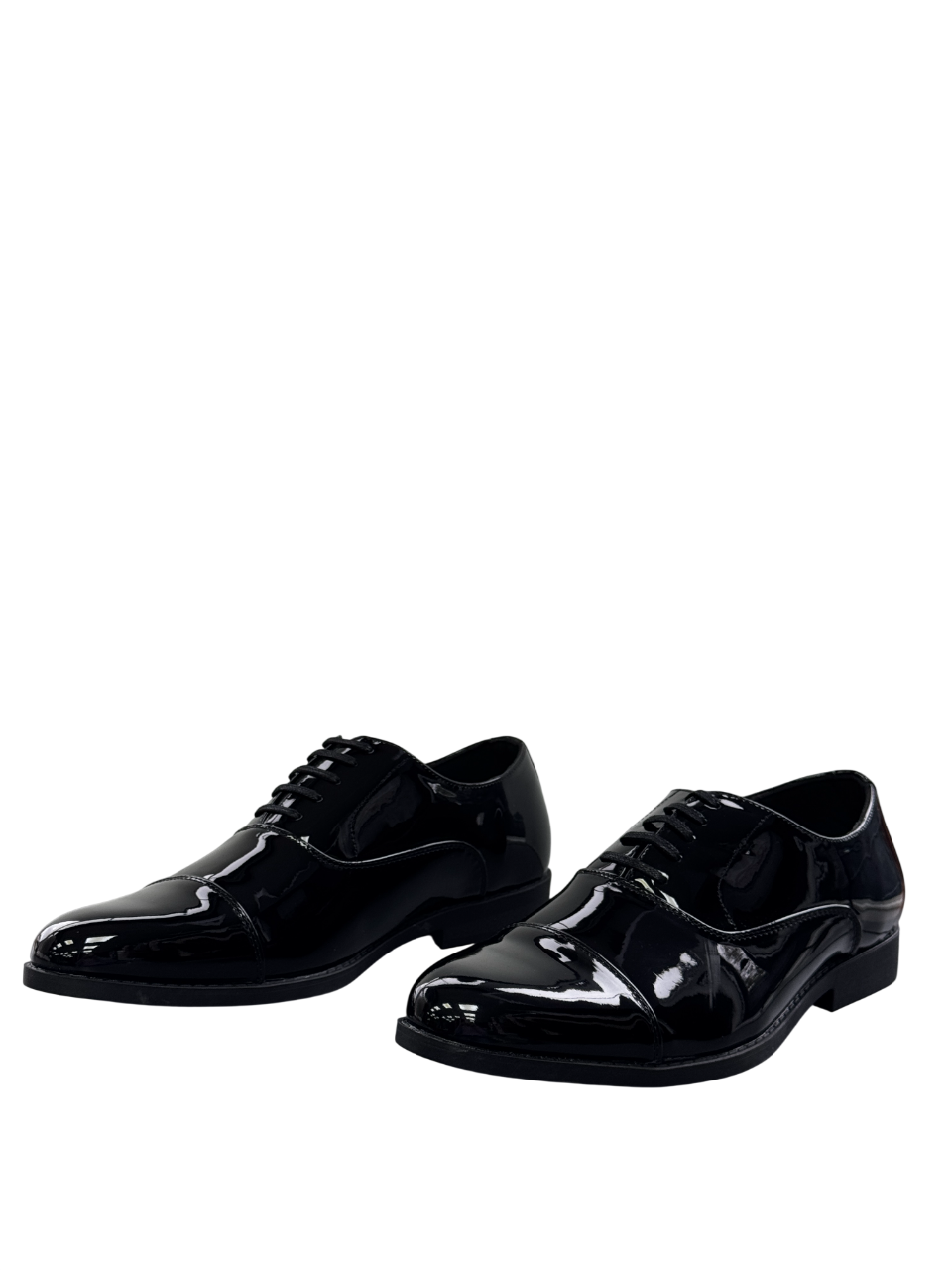 River Island Black Smart Patent Derby Shoes UK 9 EU 43 👞