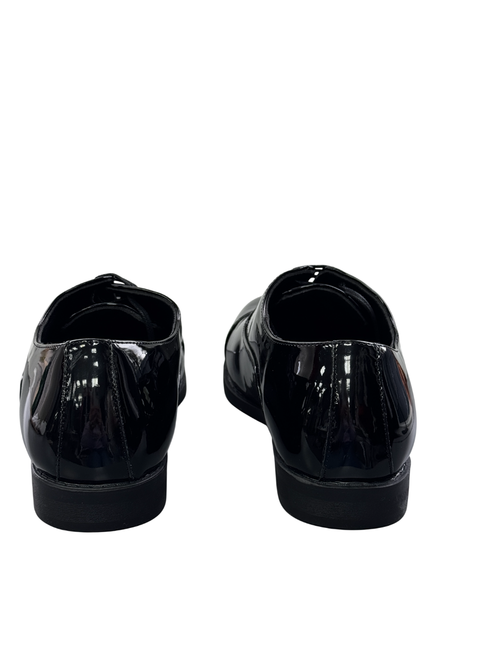 River Island Black Smart Patent Derby Shoes UK 9 EU 43 👞