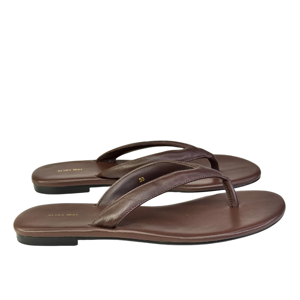 Alias Mae Chocolate Brown Leather Toe Thong Sandals UK 6 EU 39 👠