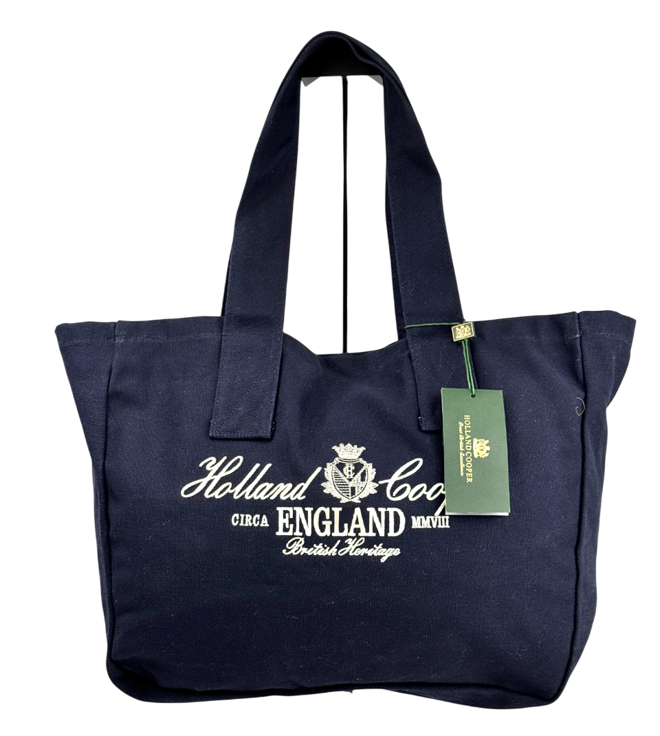 HOLLAND COOPER Essential Tote Bag Navy Blue / Ecru