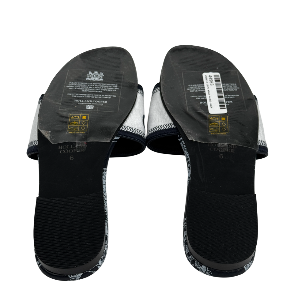 Holland Cooper Navy Blue  Logo Pimlico Slides UK 6 EU 39 👠
