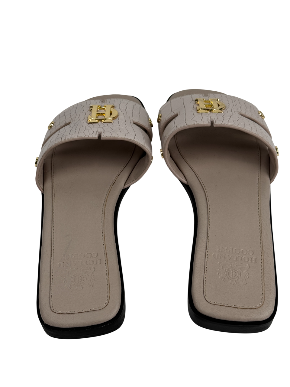 Holland Cooper Monogram Slides Dusty Pink Croc UK 6 EU 39 👠