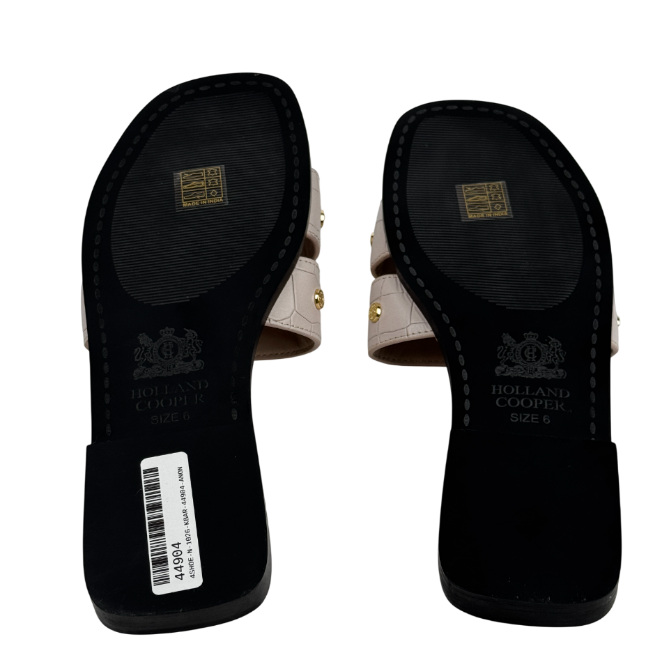 Holland Cooper Monogram Slides Dusty Pink Croc UK 6 EU 39 👠
