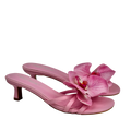 Public Desire Nikah Pink Pu 3-d Floral Mule Mid Heels Pink UK 6 EU 39 👠