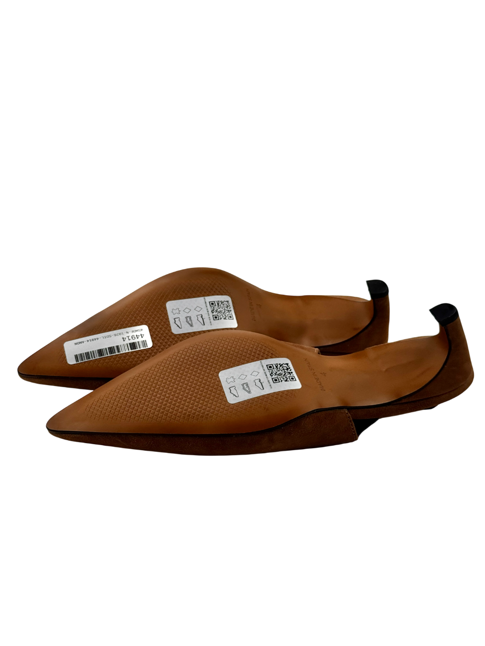 ASOS Design Sculpt Premium Slingback Mid Heel Shoes In Camel Brown Suede UK 4 EU 37 👠