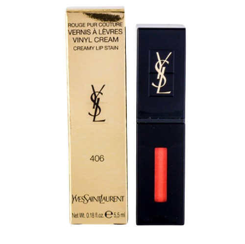 Yves Saint Laurent Beauty Vernis À Lèvres Vinyl Cream Lip Stain 406 Orange Electro 5.5ml