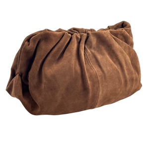 ASOS Chocolate Brown Real Suede Cloud Clutch Purse In Chocolate