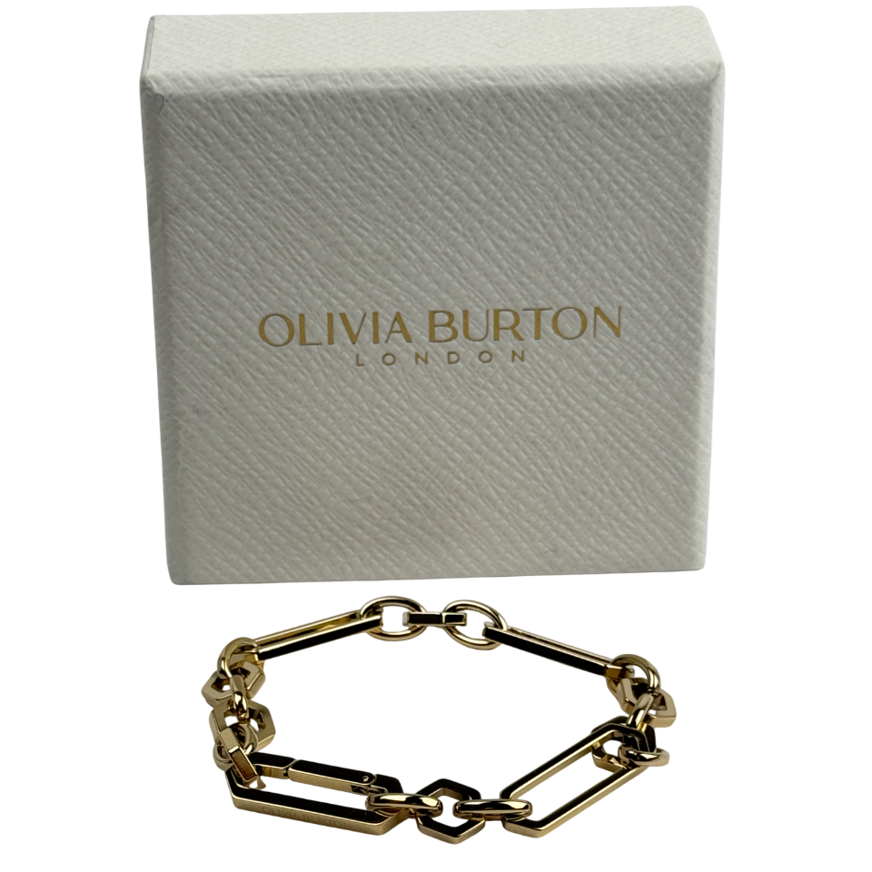 OLIVIA BURTON Trend Edition Hex Link Yellow Gold Plated Bracelet