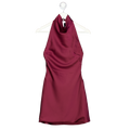 WHITE FOX Just Small Talk Halter Mini Dress Wine Red UK XS
