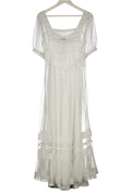 RIXO Ivory White Lace Hadley Midi Dress UK XS
