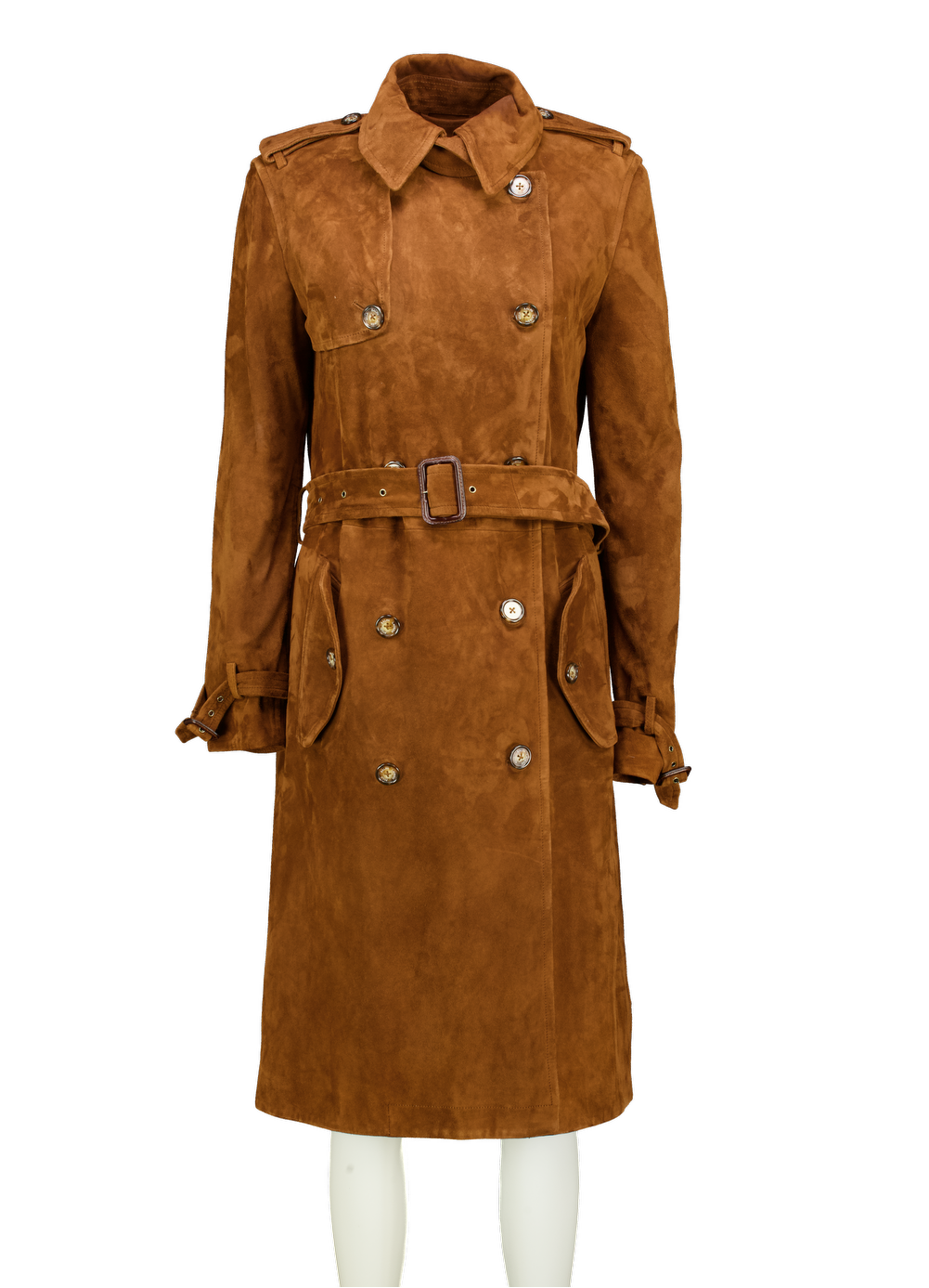 Polo Ralph Lauren Brown Lambskin Suede Trench Coat Us4 UK 8