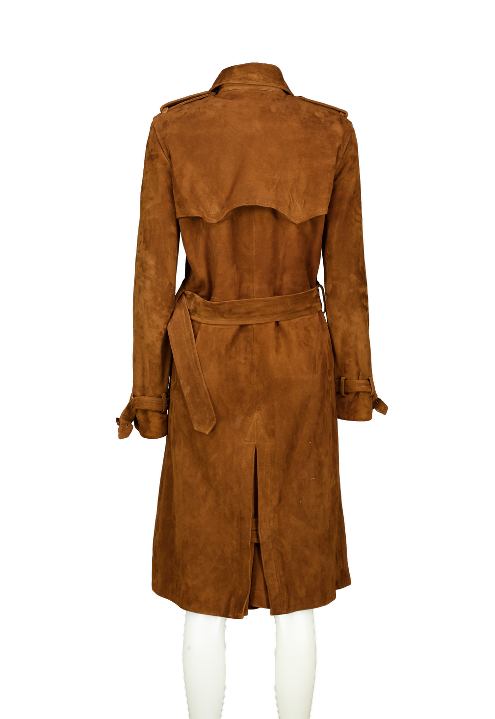 Polo Ralph Lauren Brown Lambskin Suede Trench Coat Us4 UK 8