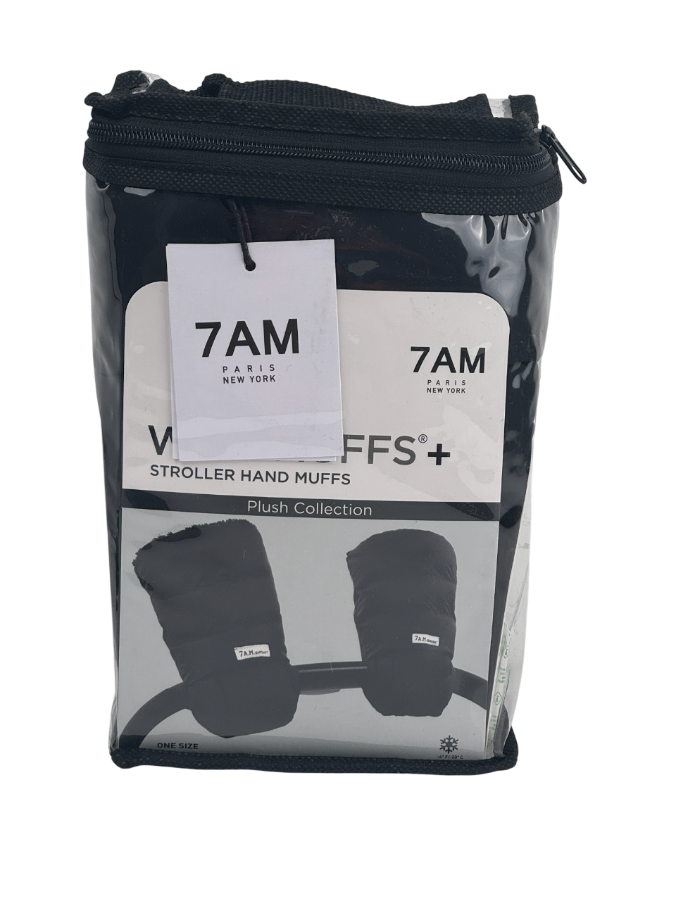 7AM ENFANT Black Warmmuffs - Plush Stroller Hand Gloves One Size