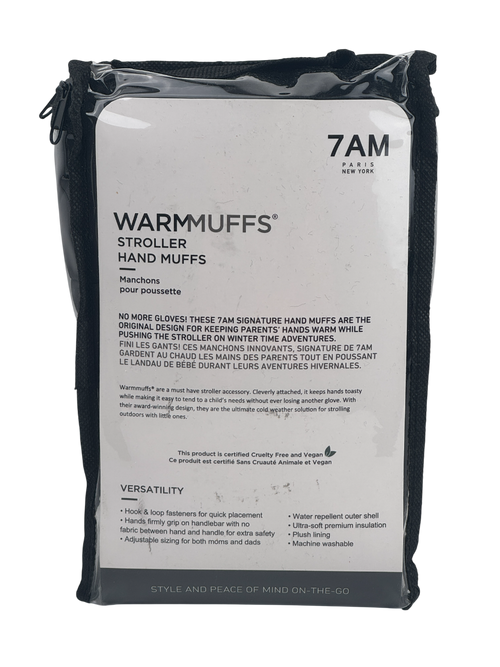 7AM ENFANT Black Warmmuffs - Plush Stroller Hand Gloves One Size