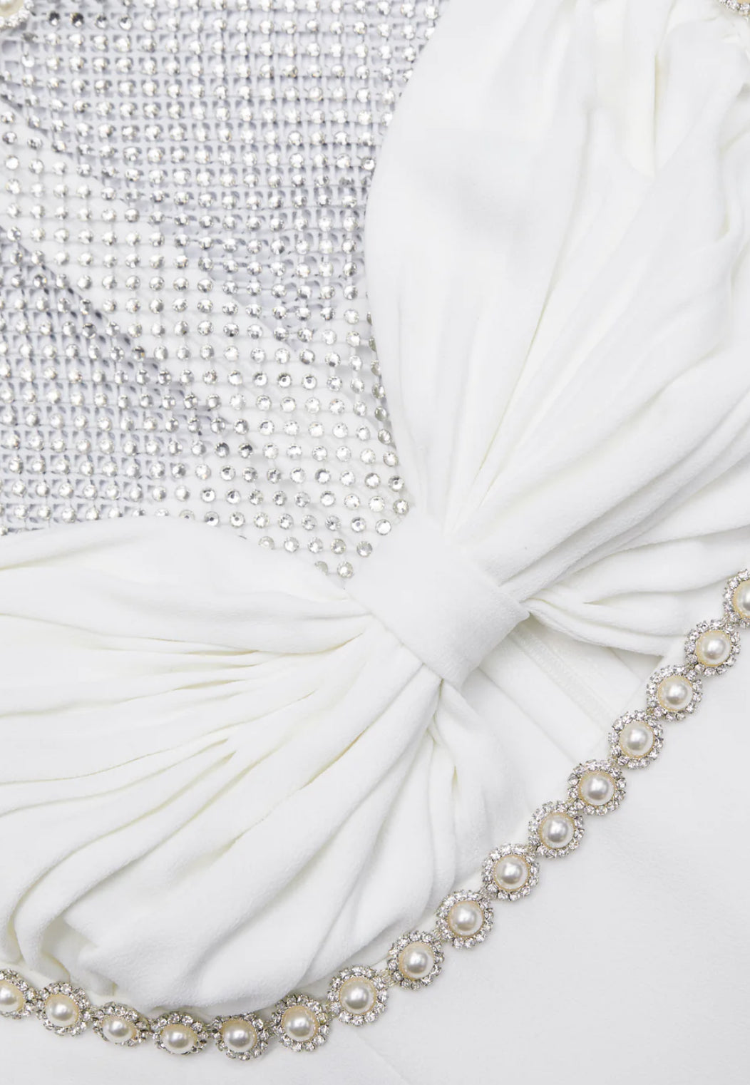 Self-Portrait White Diamante Crepe Midi Dress BNWT UK 4
