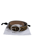 STREETS AHEAD Brown Italian Hair-on Leather Animal Print Vixen Belt UK M