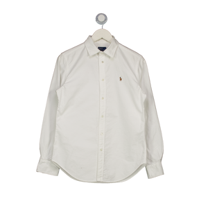 Polo Ralph Lauren White The Iconic Classic Fit Oxford Shirt Us6 UK 10