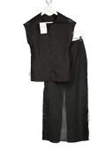 TOPSHOP 2-piece Black Sheer High Neck Grown On Shoulder Sheer Organza Top (UK 8) & Skirt Set UK 6