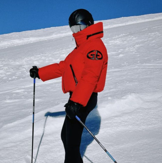 Goldbergh Red Porter Hooded Appliquéd Down Recycled Ski Jacket UK 14