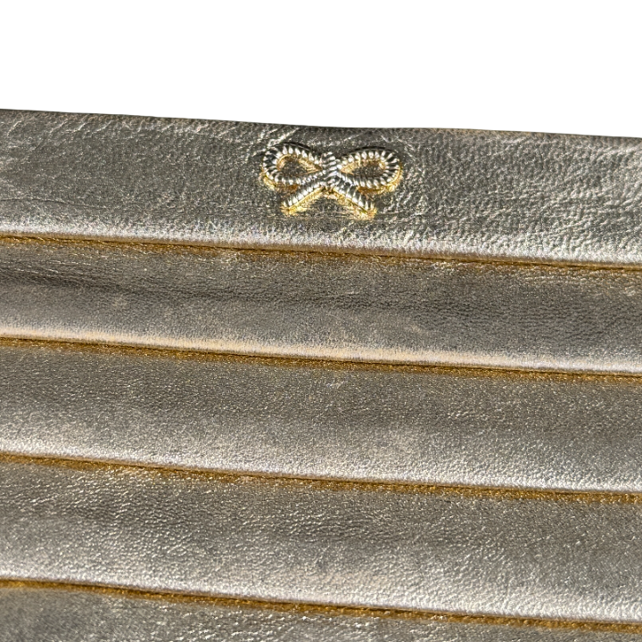 ANYA HINDMARCH Metallic Gold Pleated Clutch Bag