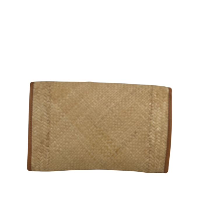 ANYA HINDMARCH Nude Woven Raffia Clutch Bag