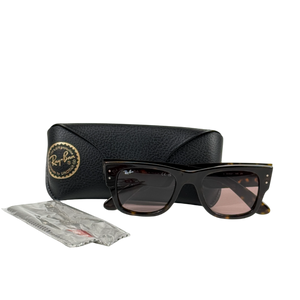 RAY-BAN Brown Tortoise Rb0840s Mega Wayfarer Sunglasses In Case