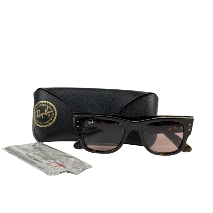 RAY-BAN Brown Tortoise Rb0840s Mega Wayfarer Sunglasses In Case
