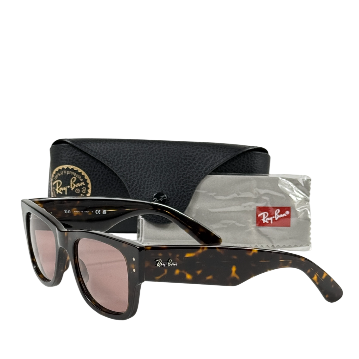 RAY-BAN Brown Tortoise Rb0840s Mega Wayfarer Sunglasses In Case