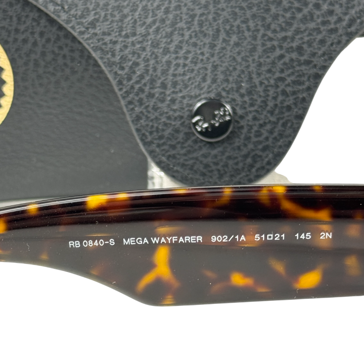 RAY-BAN Brown Tortoise Rb0840s Mega Wayfarer Sunglasses In Case