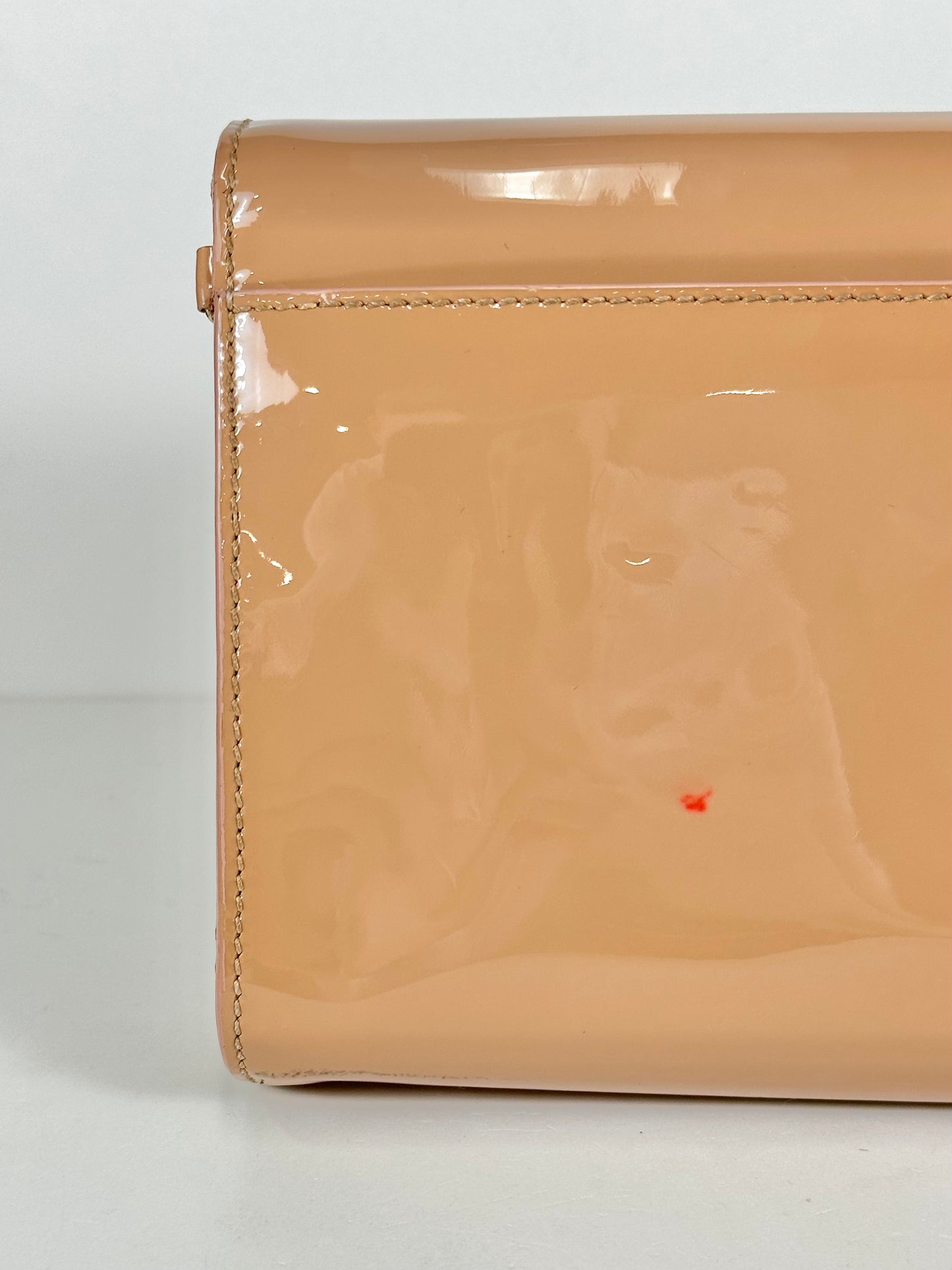 Christian Louboutin Nude Patent Calfskin Riviera Clutch Bag