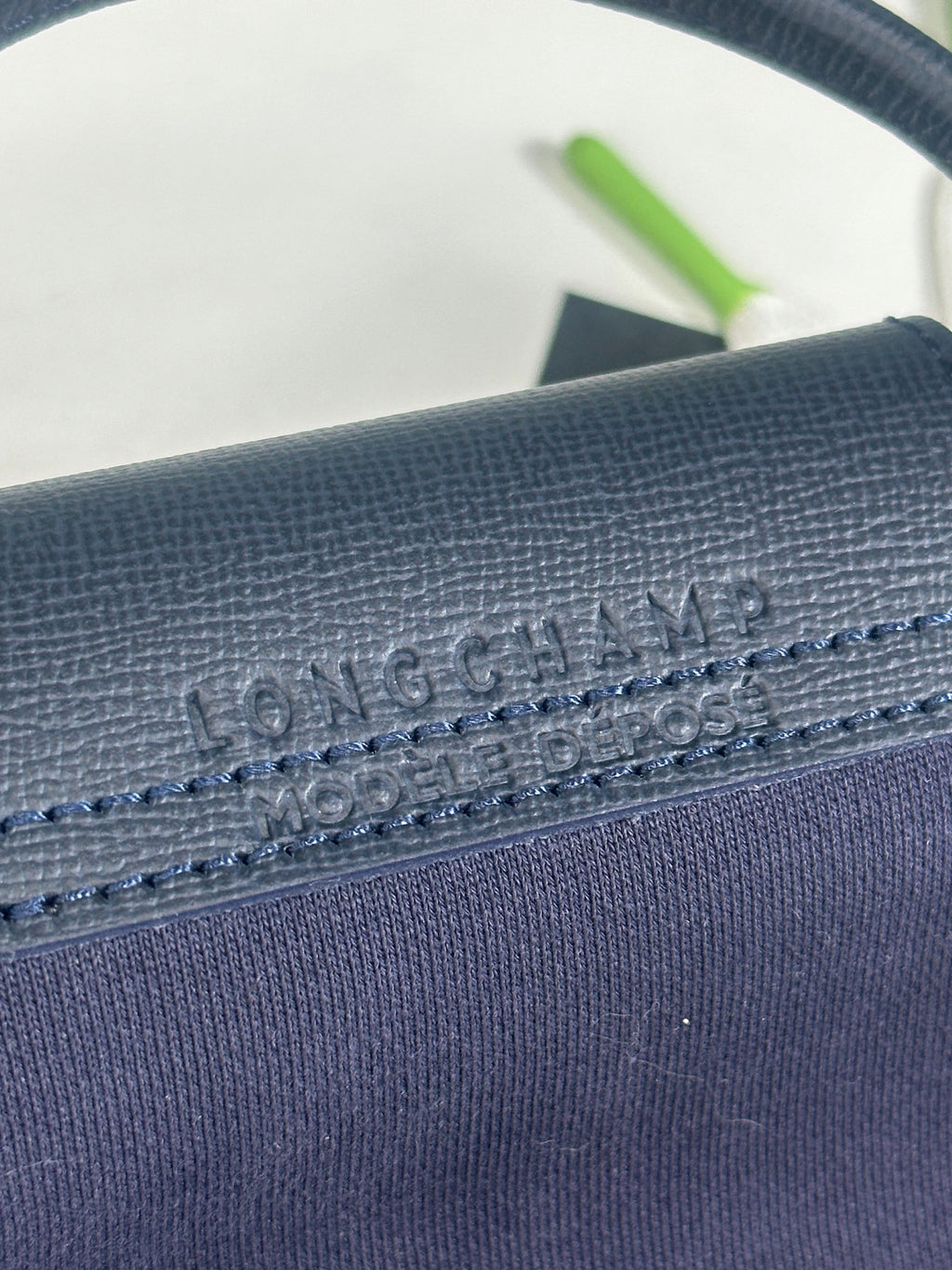 Longchamp Navy Blue Logo Mini Pouch Bag