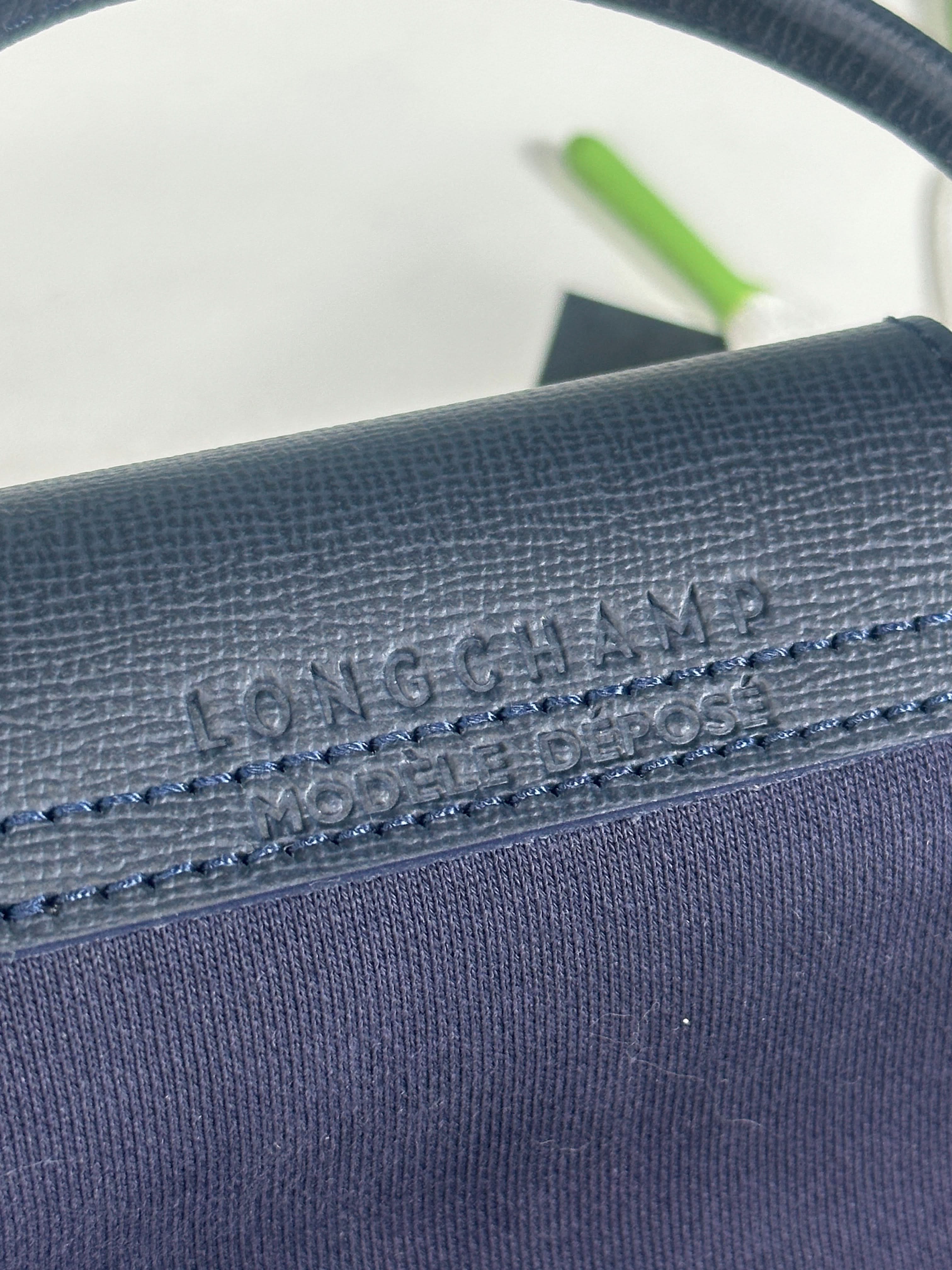 Longchamp Navy Blue Logo Mini Pouch Bag