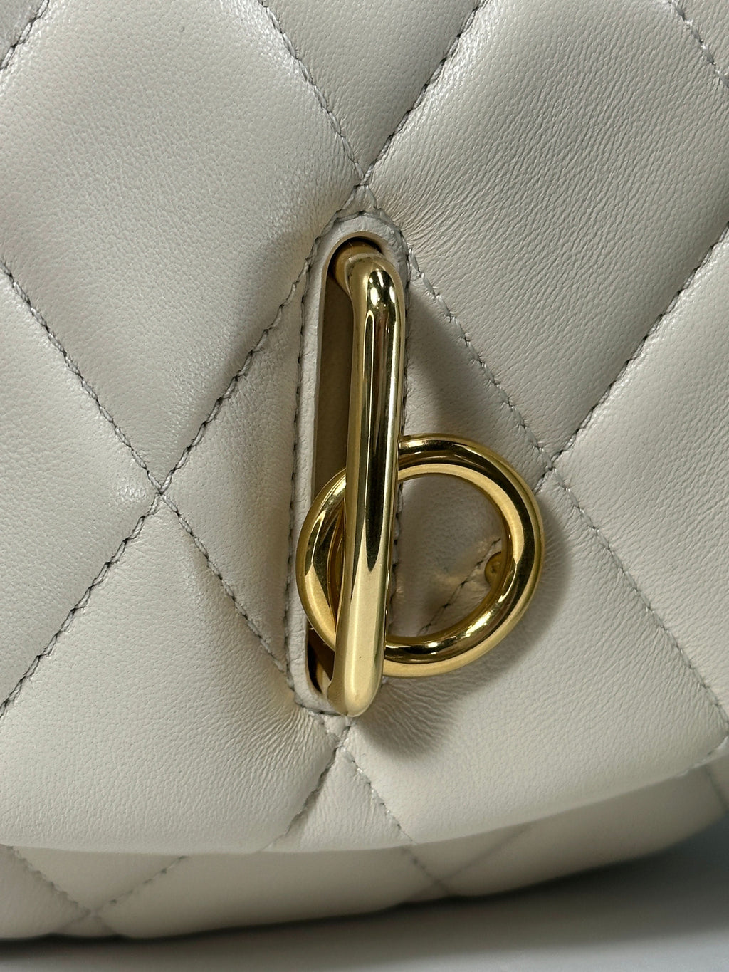 Burberry Cream Rocking Horse Quilted Crossbody Bag