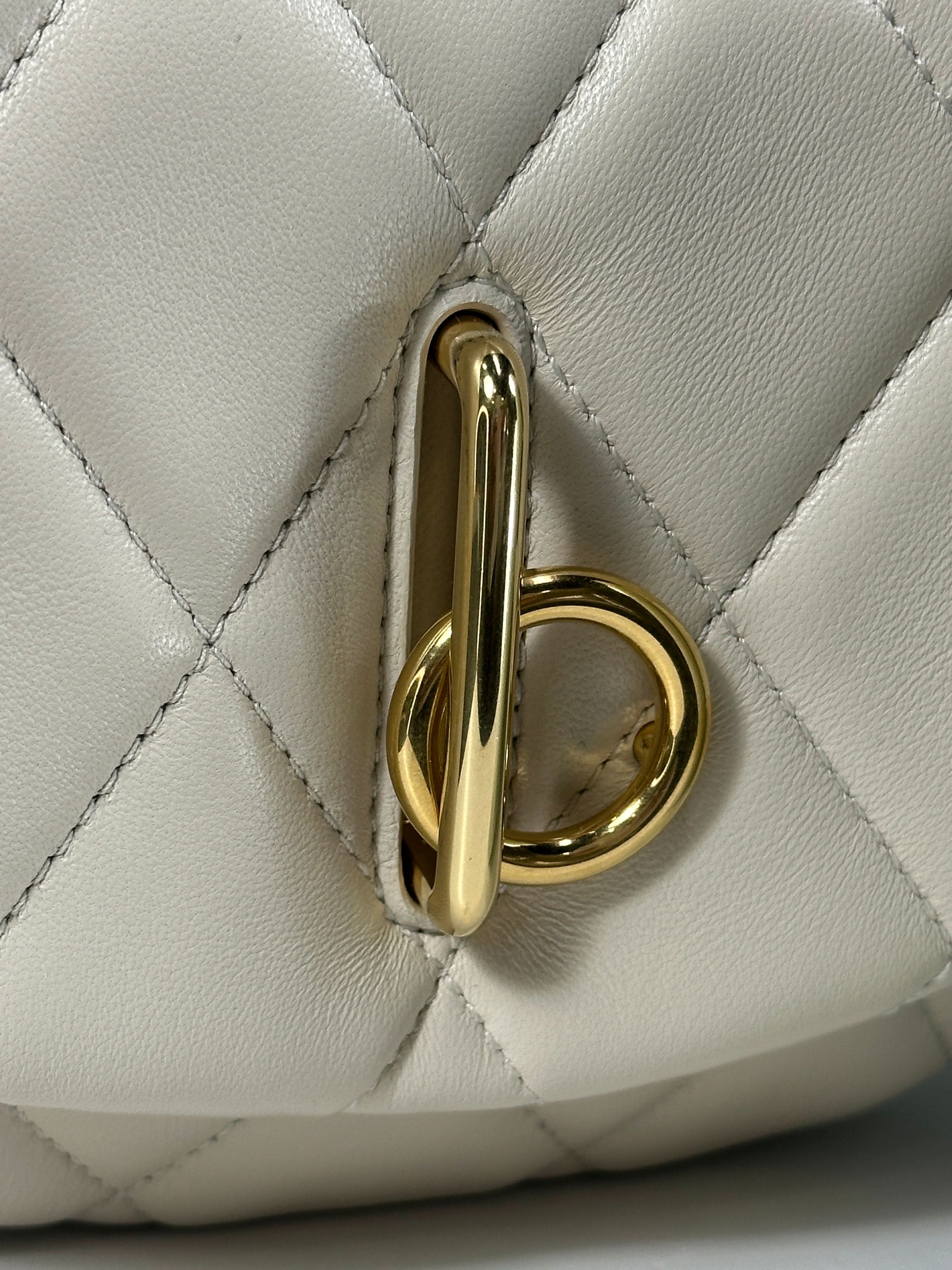 Burberry Cream Rocking Horse Quilted Crossbody Bag
