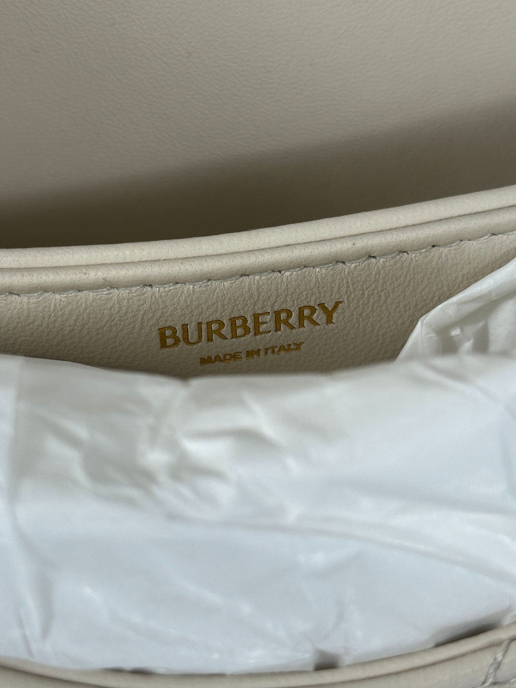Burberry Cream Rocking Horse Quilted Crossbody Bag