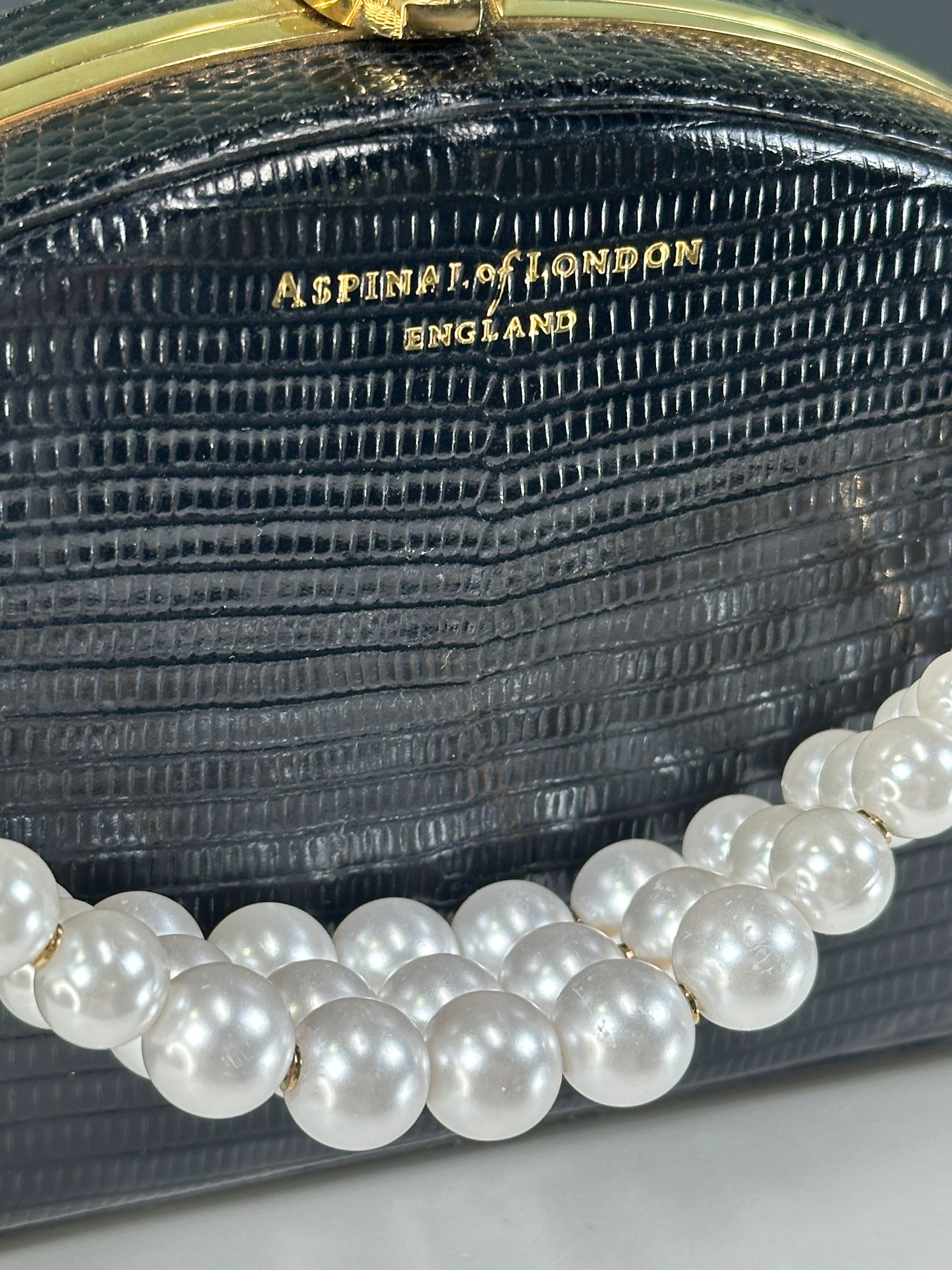 Aspinal Of London Luna Clutch Bag - Black Lizard