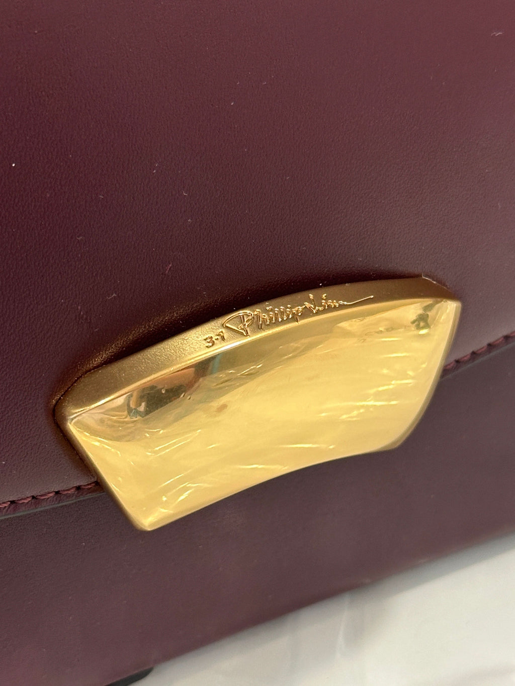 3.1 Phillip Lim Wine Red Leather ID Leather Shoulder Bag